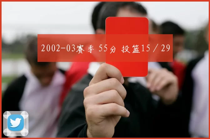 2002-03赛季 55分 投篮15／29